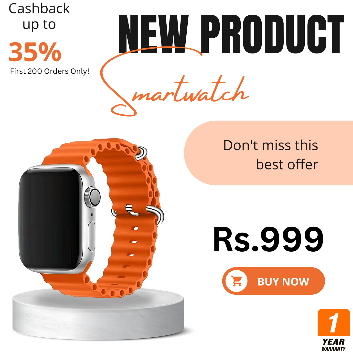 SmartWatch Series 9 /Heavy Quality (Apple Logo On/Off) T800 Ulra ✅ - Tech Tribes