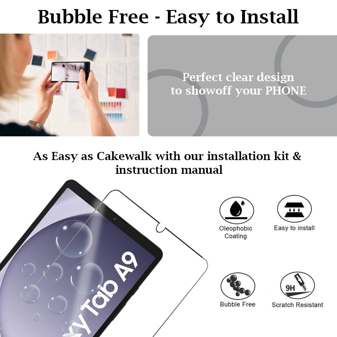 Tough Lee Tempered Glass for Samsung Galaxy Tab A9 8.7