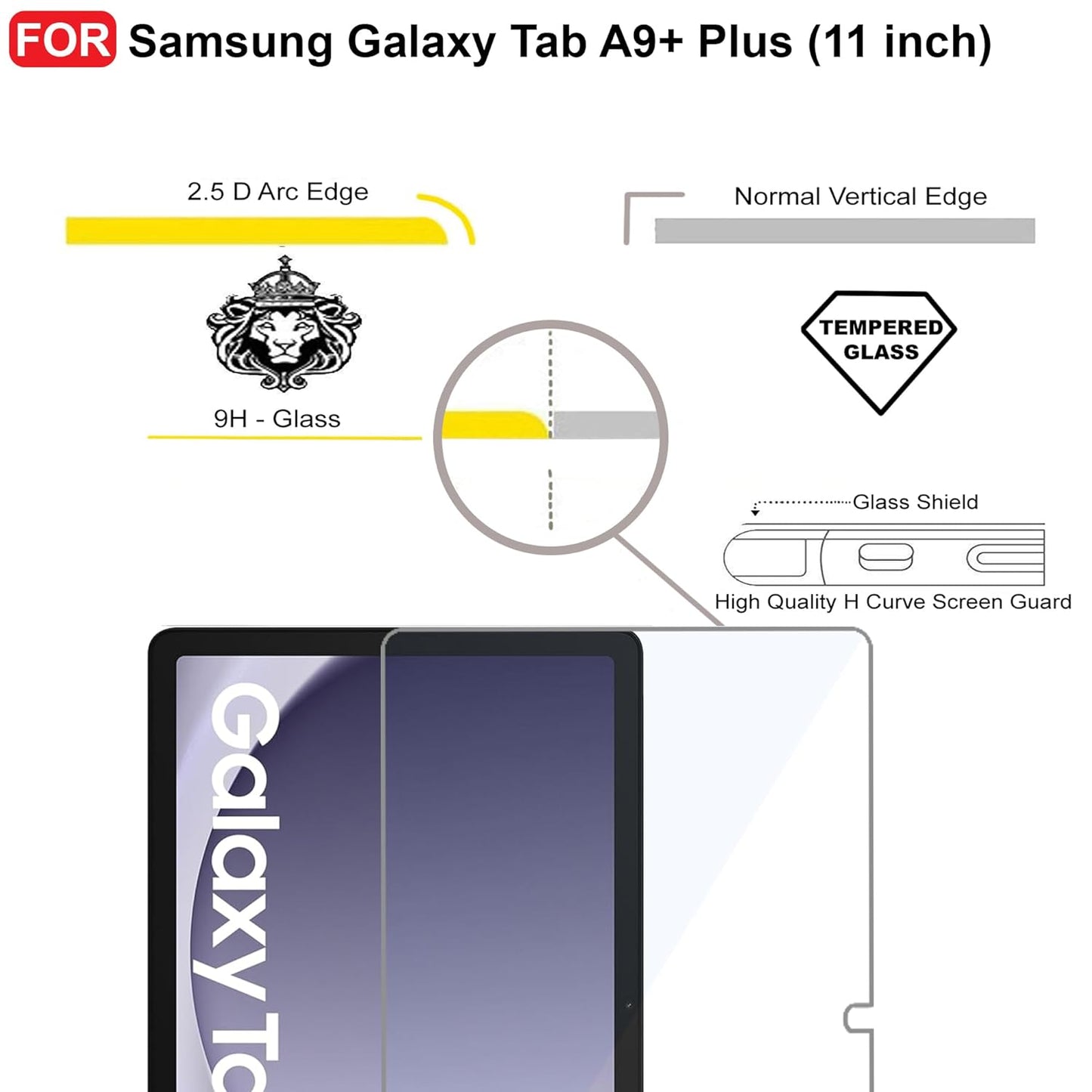 Samsung Tab A9+ Plus Tempered Glass