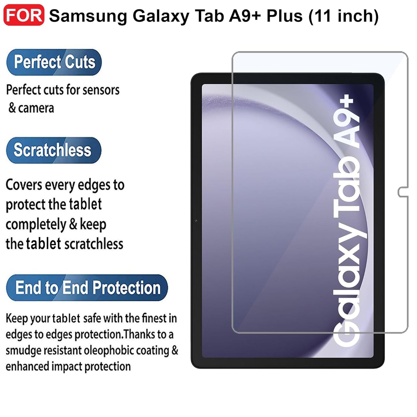 Samsung Tab A9+ Plus Tempered Glass