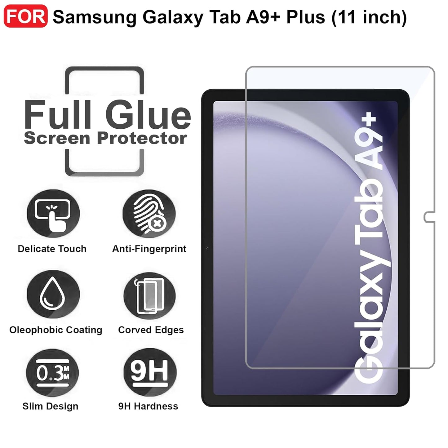 Samsung Tab A9+ Plus Tempered Glass